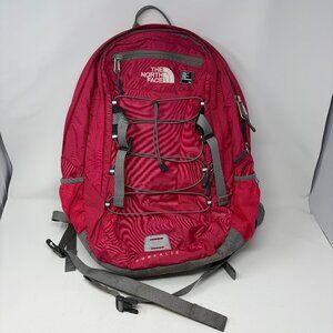 The North Face backpack hot berry pink grey